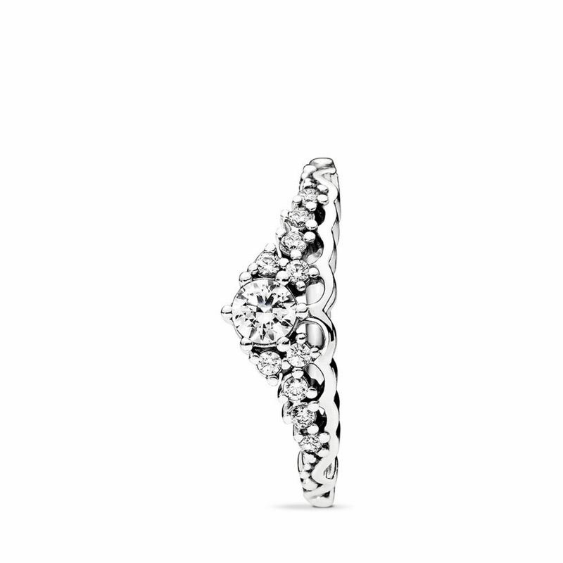 Pandora Fairytale Tiara Stackable Ring - Sterling Silver/Cubic Zirconia - Canada | JH9849KP